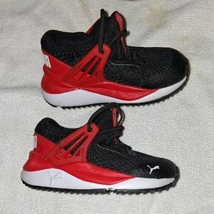 Puma Black and Red Sneakers with Modern Design
